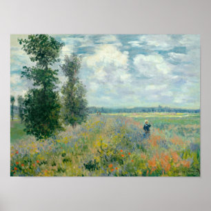Poster Poppy Fields near Argenteuil by Claude Monet