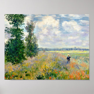 Poster Poppy Fields near Argenteuil by Claude Monet