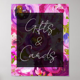 Poster Pops de rose violet violet Vibrant Cartes-cadeaux 
