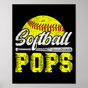 Poster Pops de softball Pops Grand-père d'un joueur de so