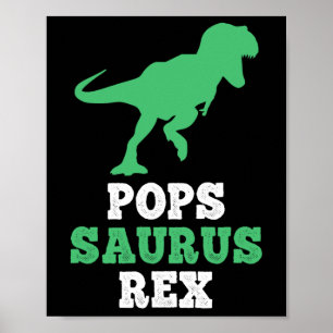Poster Pops-saurus Rex Dino Dinosaure Drôle Popssaurus
