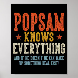 Poster Popsam sait tout fête des pères rétro vintage