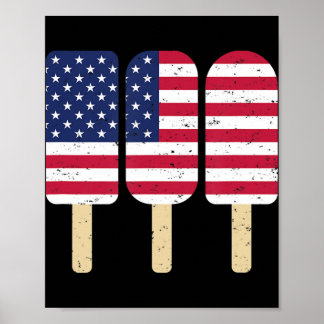 Poster Popsicle 4 juillet Drapeau américain patriotique M
