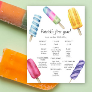 Poster Popsicle Premier anniversaire Jalon Anniversaire