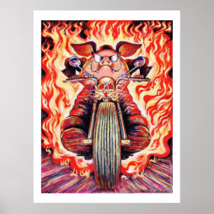 Poster Porc d'équitation de cascade