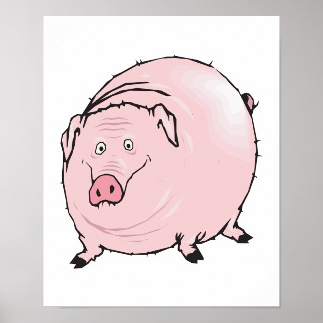 Poster porc gras idiot (Devant)