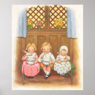 Poster Porridge Chaude de Pease Vintage Comptine pour Enf