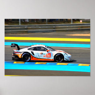 Poster Porsche 911 RSR no86 24 Heures du Mans 2019