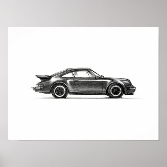 Poster Porsche 930 Turbo Imprimer 12x16 (Devant)