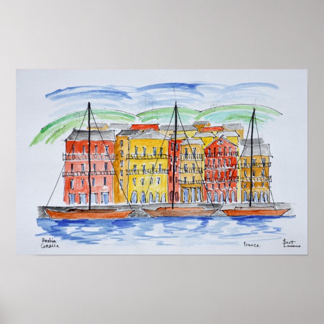 Poster Port, Bastia | Corse, France (Devant)