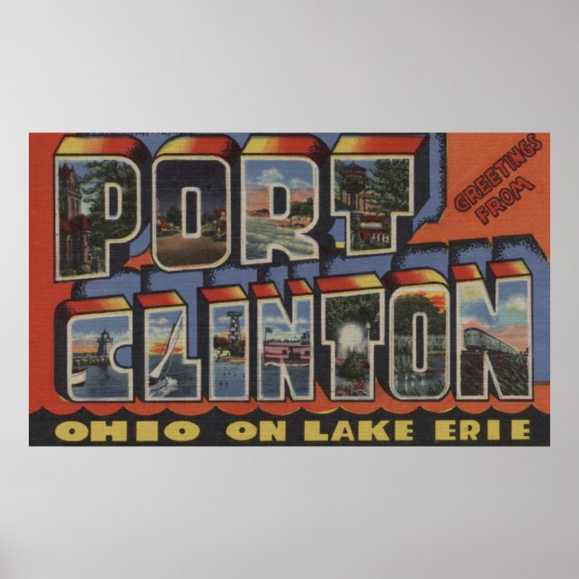 Poster Port Clinton, Ohio - Lac Érié (Devant)