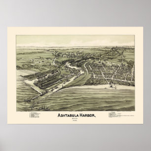Poster Port d'Ashtabula, OH Carte panoramique - 1896