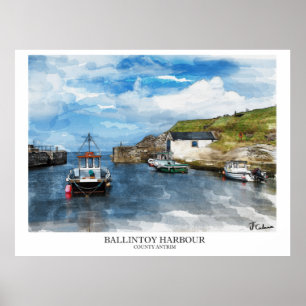 Poster Port de Ballintoy, Irlande du Nord