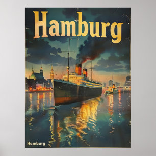 Poster Port de Hambourg Vintage