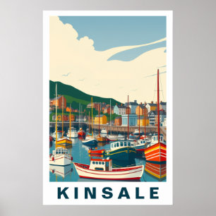 Poster Port de Kinsale Irlande Art de Voyage Vintage