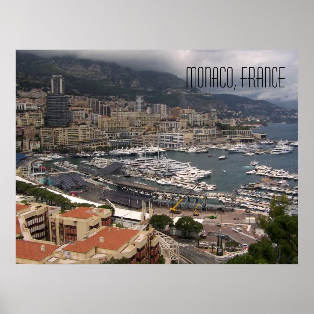 Poster Port de Monaco et yachts de luxe Côte d'Azur (Devant)