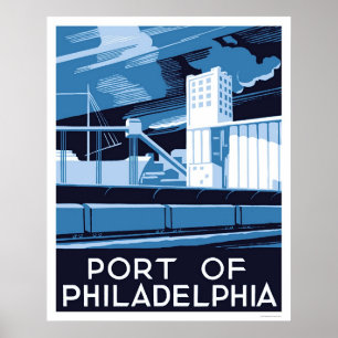 Poster Port De Philadelphie 1936 WPA