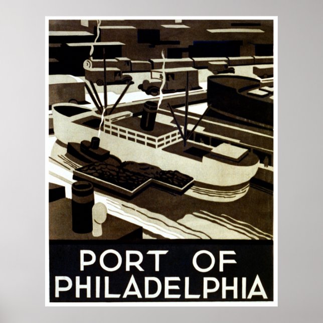 Poster Port de Philadelphie WPA (Devant)