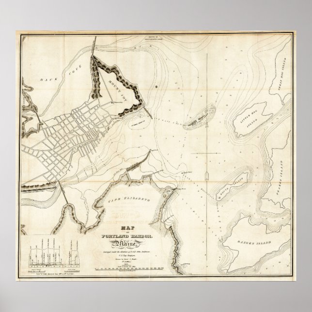 Poster Port de Portland 1833 (Devant)