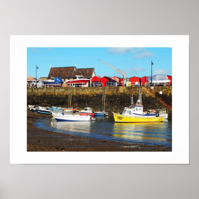 Poster Port de Rozel à marée basse, Jersey (Devant)