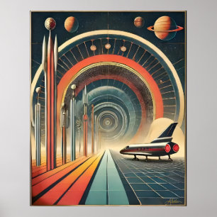 Poster Port de trou de ver du milieu du siècle