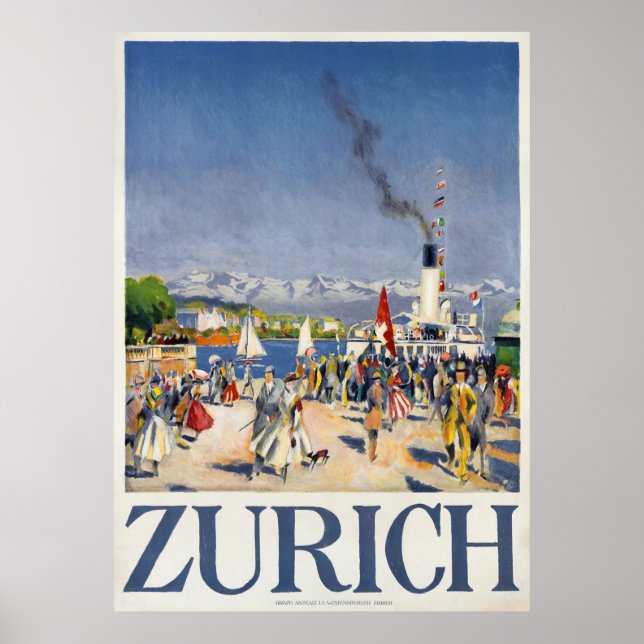 Poster Port de Zurich, Suisse (Devant)