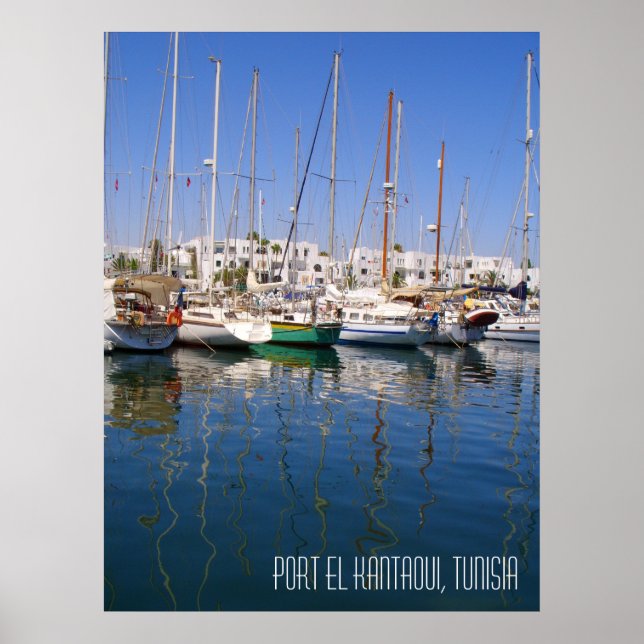 Poster Port el Kantaoui Bateaux du port Tunisie Paysage (Devant)