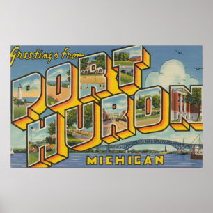 Poster Port Huron, Michigan - Grandes Lettres Scènes 2