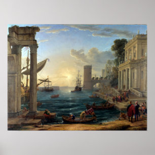 Poster Port maritime Claude Lorrain avec l'Embarquement