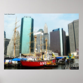 Poster Port maritime de South Street, New York