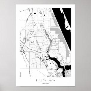 Poster Port St Saint Lucie Floride Moderne Simple Carte