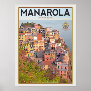 Poster Port viticole de Manarola - sur blanc