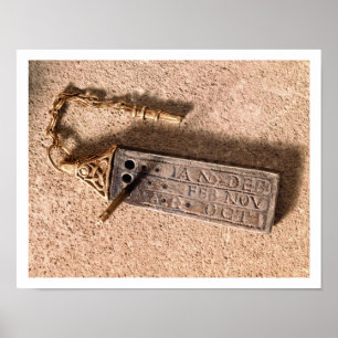 Poster Portable cadran solaire, argent et or, 10e siècle 