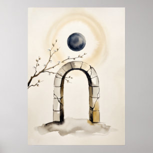 Poster Portail au Clair de Lune Nouvelle Voie Art Spiritu