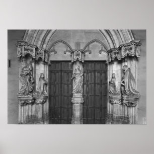 Poster Portail avec un trumeau dépeignant la Vierge