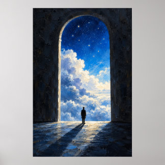 Poster Portail du Ciel Bleu Art Surréaliste
