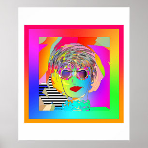 Poster Portant Des Lunettes Sombres Et Un Sourire