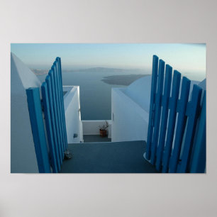 Poster Porte à Santorini