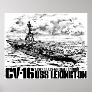 Poster Porte-avions Lexington Print