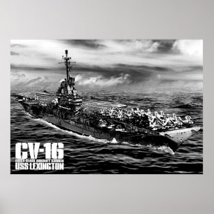 Poster Porte-avions Lexington Print