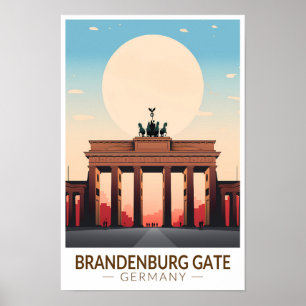 Poster Porte de Brandebourg Allemagne Voyage Art Vintage