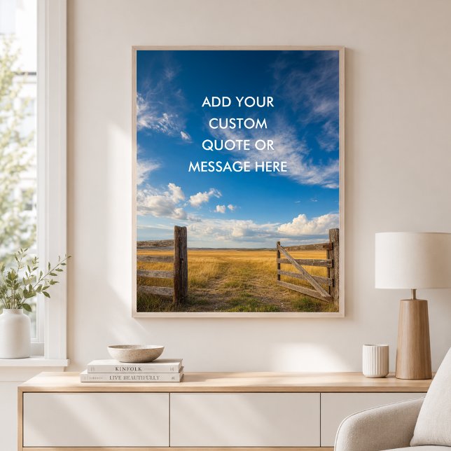 Poster Porte de ferme rustique - Créez votre propre citat (Custom Rustic Farm Gate - Create Your Own Quate Poster)
