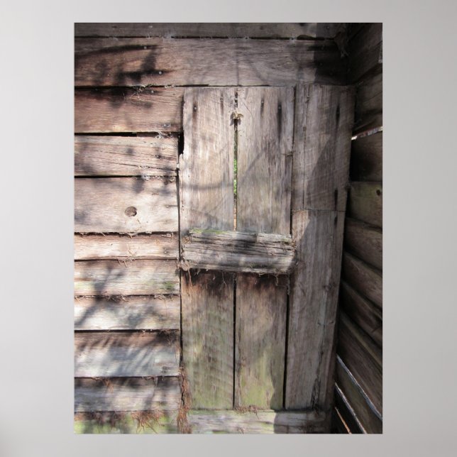 Poster Porte de la grange Patinée abandonnée (Devant)