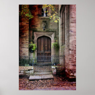 Poster Porte de la maison en pierre
