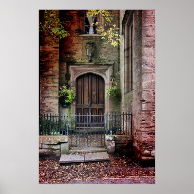 Poster Porte de la maison en pierre (Devant)