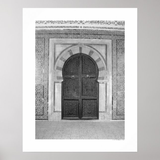 Poster Porte de la vieille mosquée (B&W) (Devant)