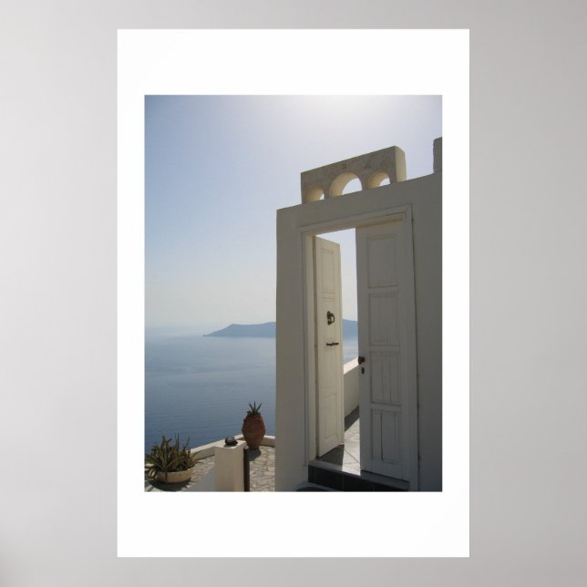 Poster Porte de la villa à Santorin (Devant)