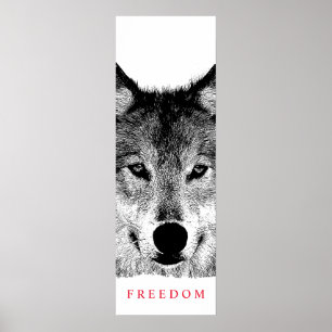 Poster Porte de loup de liberté motivationnelle unique