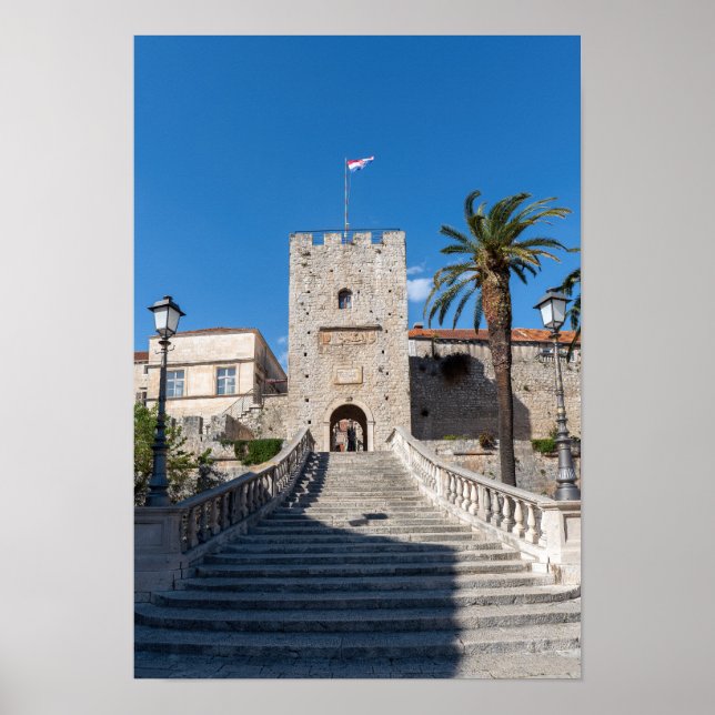 Poster Porte de terre dans la ville de Korcula - Dalmatie (Devant)