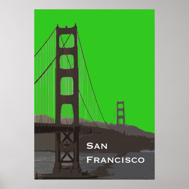Poster Porte d'or Abstraite en vert (Devant)